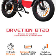 E-bike DRVetion BT20 pieghevole con ruote fat e forcella ammortizzata